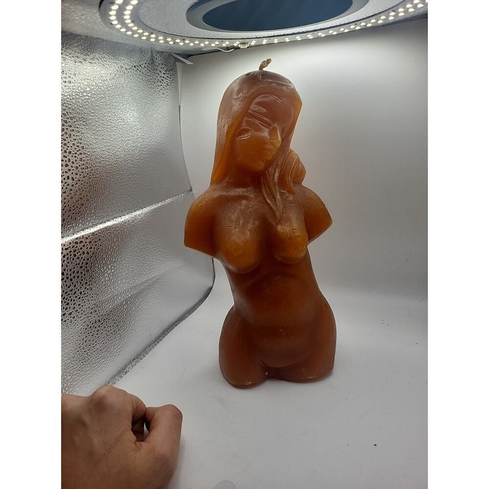 Rare 10in Tall Vintage 1970s Female Wax Torso Candle
